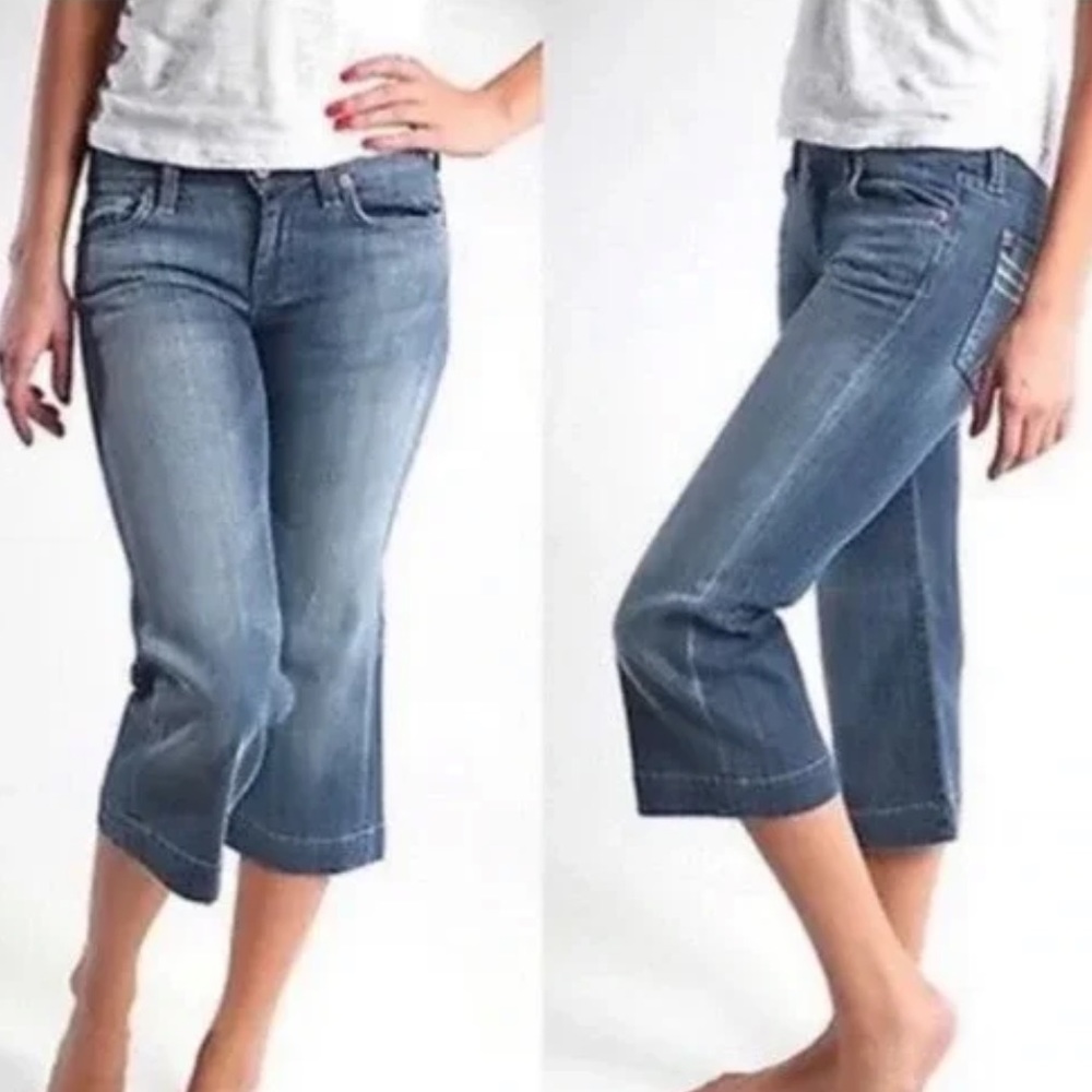 7 For All Mankind Crop Dojo Denim Jean size 30 Cowgirl Western
